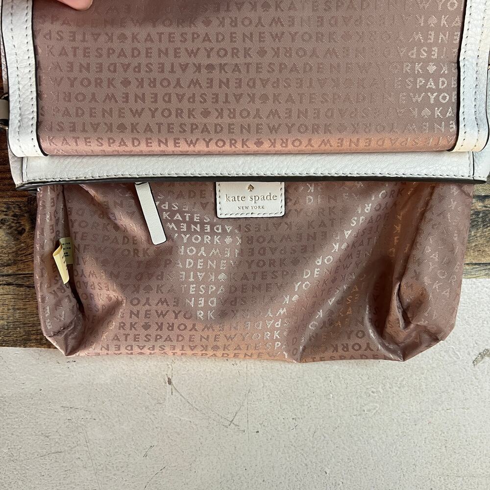 Kate Spade New York White Pebbled Leather Chain Crossbody Shoulder Bag - Picture 11 of 16